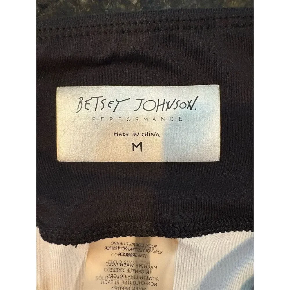 3/$15 Betsey Johnson Women's Cropped Leggings M Multicolor Polka Dot Floral - Picture 6 of 8